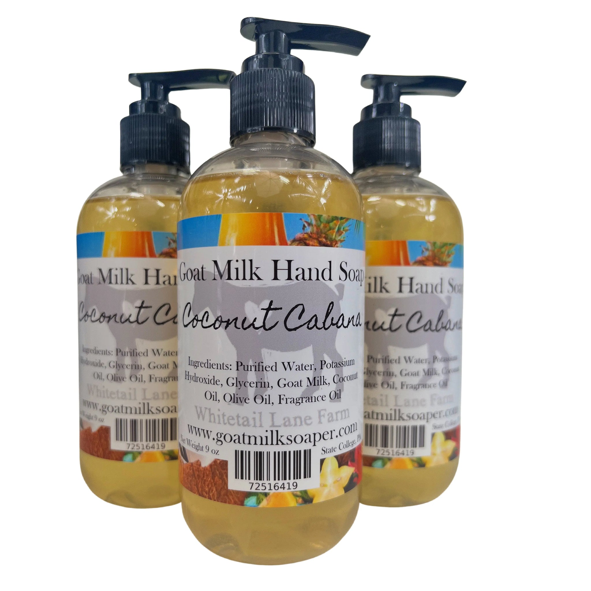 Liquid Goat Milk Hand Soap Coconut Cabana - Whitetail – Whitetail Lane ...